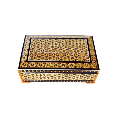 جعبه جواهر خاتم کاری سایز بزرگ کد 17 - khatam jewerly box