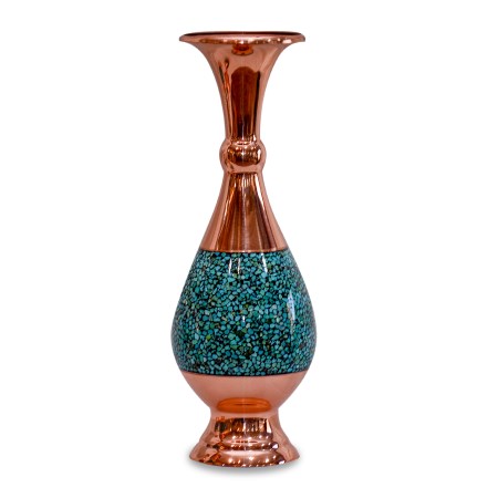 turquoise vase - گلدان صراحی فیروزه کوب 25 سانتی