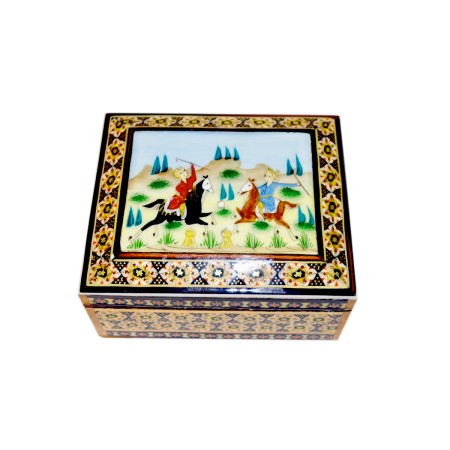 خاتم کاری،جعبه جواهرآلات،فروشگاه هنر اصفهان،isfahan-art ،چوگان،صنایع دستی،شکارگاه