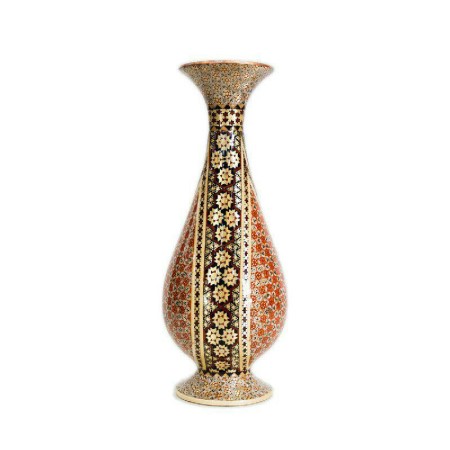 khatam vase - گلدان خاتم کاری موشکی 20 سانتی