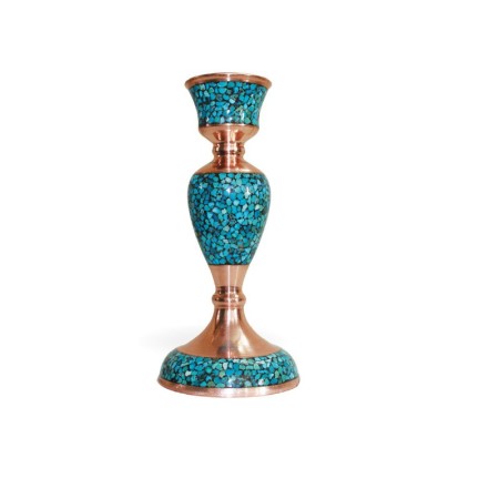 turquoise candlestick - جفت شمعدان فیروزه کوب 25سانتی