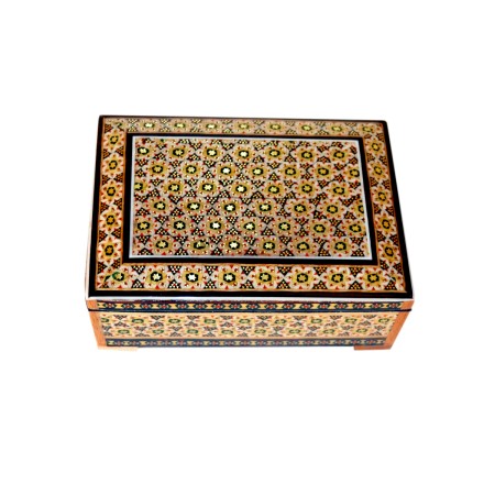 جعبه جواهر خاتم کاری سایز متوسط کد 16 - khatam jewerly box