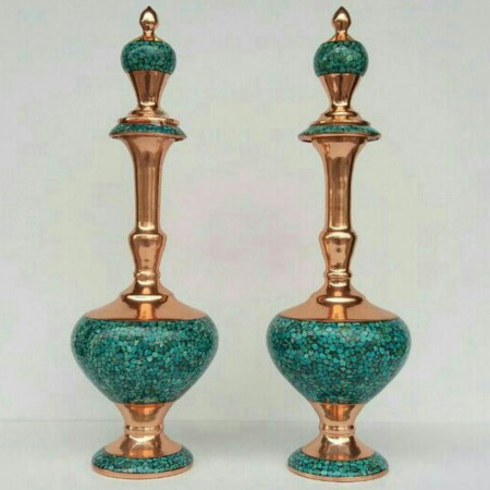 جفت تنگ فیروزه کوب 23سانتی - turquoise decanter