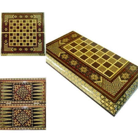 تخته نرد خاتم کاری لب گرد 50 - backgammon and chess