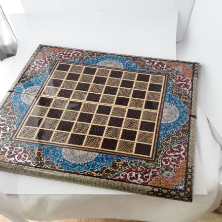 تخته نرد خاتم کاری لب گرد اسلیمی 50 - backgammon and chess