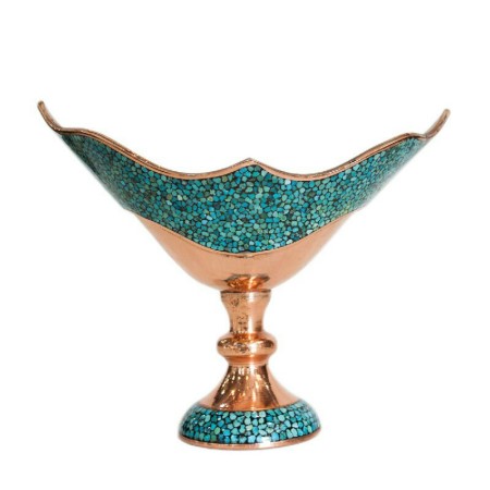 turquoise kashkol bowl - کشکول فیروزه کوب قایقی 16سانتی