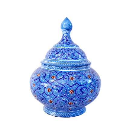 enamel Sugar bowl - قندان میناکاری بزرگ کد 23