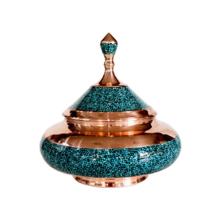 قندان سفینه فیروزه کوب سایز کوچک - turquoise sugar bowl