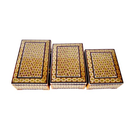 ست جعبه جواهر خاتم کاری کد 18 - set of khatam jewerly box