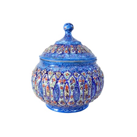 enamel Sugar bowl - قندان میناکاری بزرگ کد 25