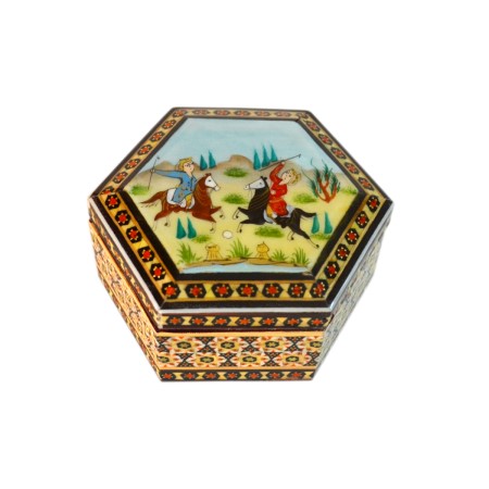 خاتم کاری،جعبه جواهرآلات،فروشگاه هنر اصفهان،isfahan-art ،صنایع دستی،شکارگاه،چوگان