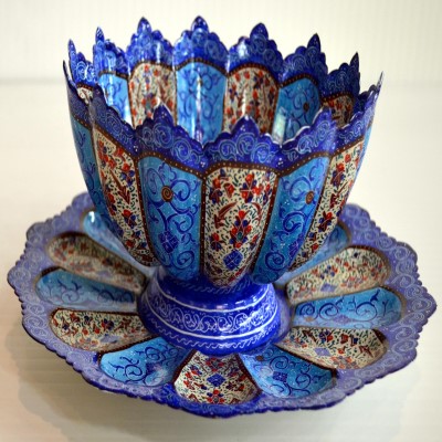 Enamel Vase - کاسه بشقاب میناکاری سایز 25