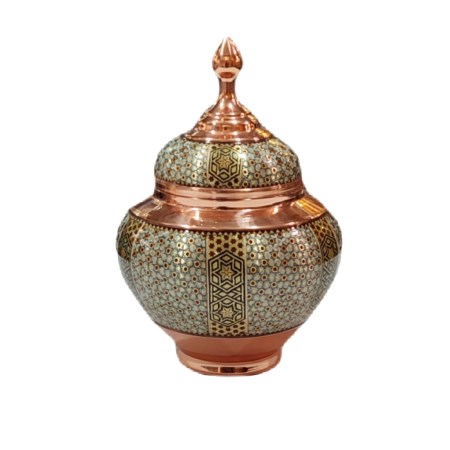 khatam vase - قندان سیبی 25 خاتم کاری