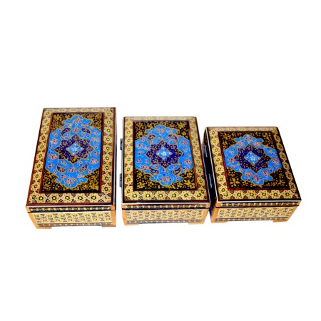 ست جعبه جواهر خاتم کاری کد 10 - set of khatam jewerly box