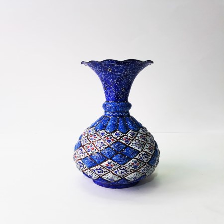 گلدان میناکاری شلغمی 25 سانتی - enamel flower pot