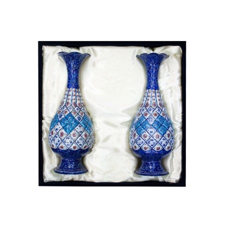 ست جفت گلدان میناکاری 20سانتی - Enamelware Set