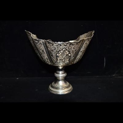 کاسه کشکولی قلم زنی نقره - silver kashkol bowl