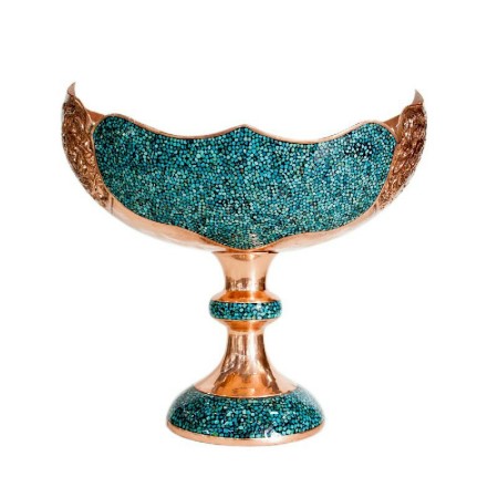 turquoise kashkol bowl - کشکول فیروزه کوب مشبک 25سانتی