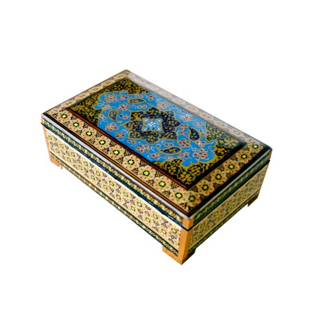 خاتم کاری،فروش جعبه جواهر خاتم،کاری سایز بزرگ ،فروشگاه هنر اصفهان،isfahan-art،فروش صنایع دستی اصفهان،مینا کاری،مینیاتور کد 9-2