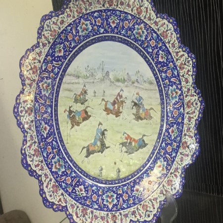 enamel plate - بشقاب مینا کاری 35 سانتی امضا دار