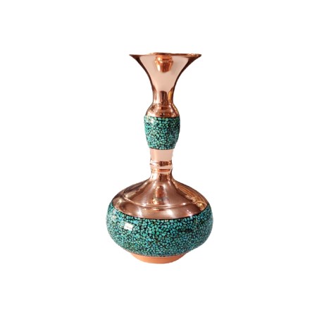 گلدان شلغمی فیروزه کوب 15 سانتی - turquoise vase