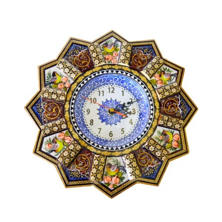 فروش،ساعت،خاتم کاری،،فروشگاه هنر اصفهان،isfahan-art،فروش صنایع دستی اصفهان،مینا کاری،مینیاتور،ساعت خاتم کاری خورشیدی