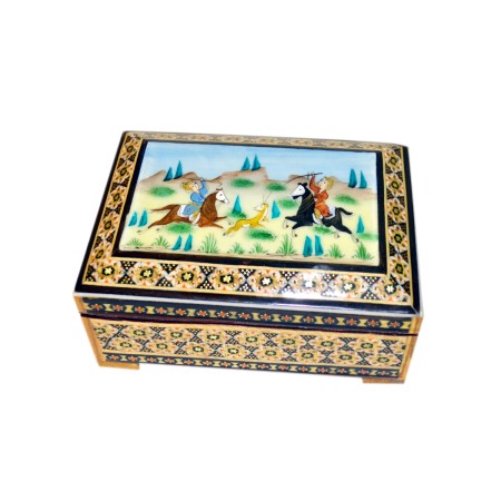 خاتم کاری،جعبه جواهرآلات،فروشگاه هنر اصفهان،isfahan-art ،چوگان،صنایع دستی،شکارگاه