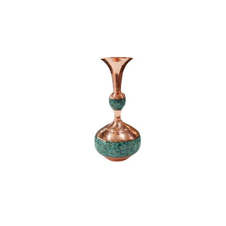 turquoise vase - گلدان دالبری فیروزه کوب کوچک