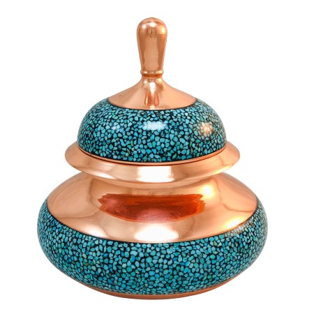 قندان دخل فیروزه کوب سایز بزرگ - turquoise sugar bowl