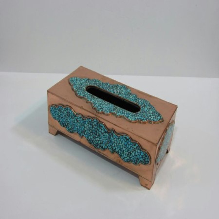 جعبه دستمال کاغذی فیروزه کوب - turquoise Kleenex box