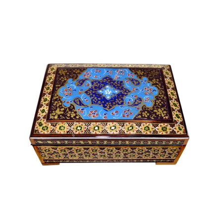 khatam jewerly box - جعبه جواهر خاتم کاری سایز متوسط کد 8