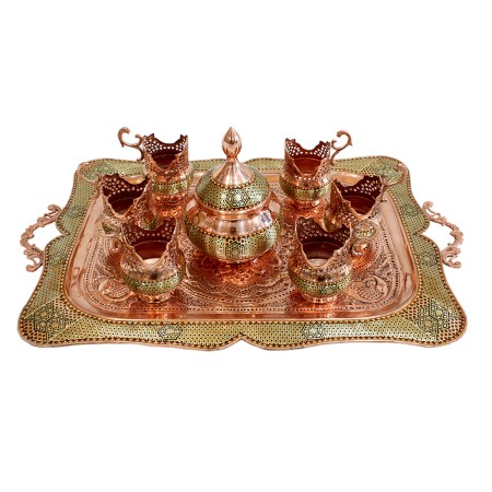 سرویس چایی خوری بزرگ مس و خاتم - khatam vase