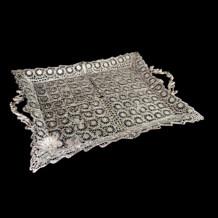 سینی ملیله کاری تخت مستطیل کد 29 - Tapestry Tray