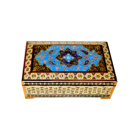 جعبه جواهر خاتم کاری سایز بزرگ کد 9 - khatam jewerly box